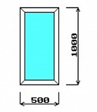 Пластиковое окно 500 х 1000 мм глухое